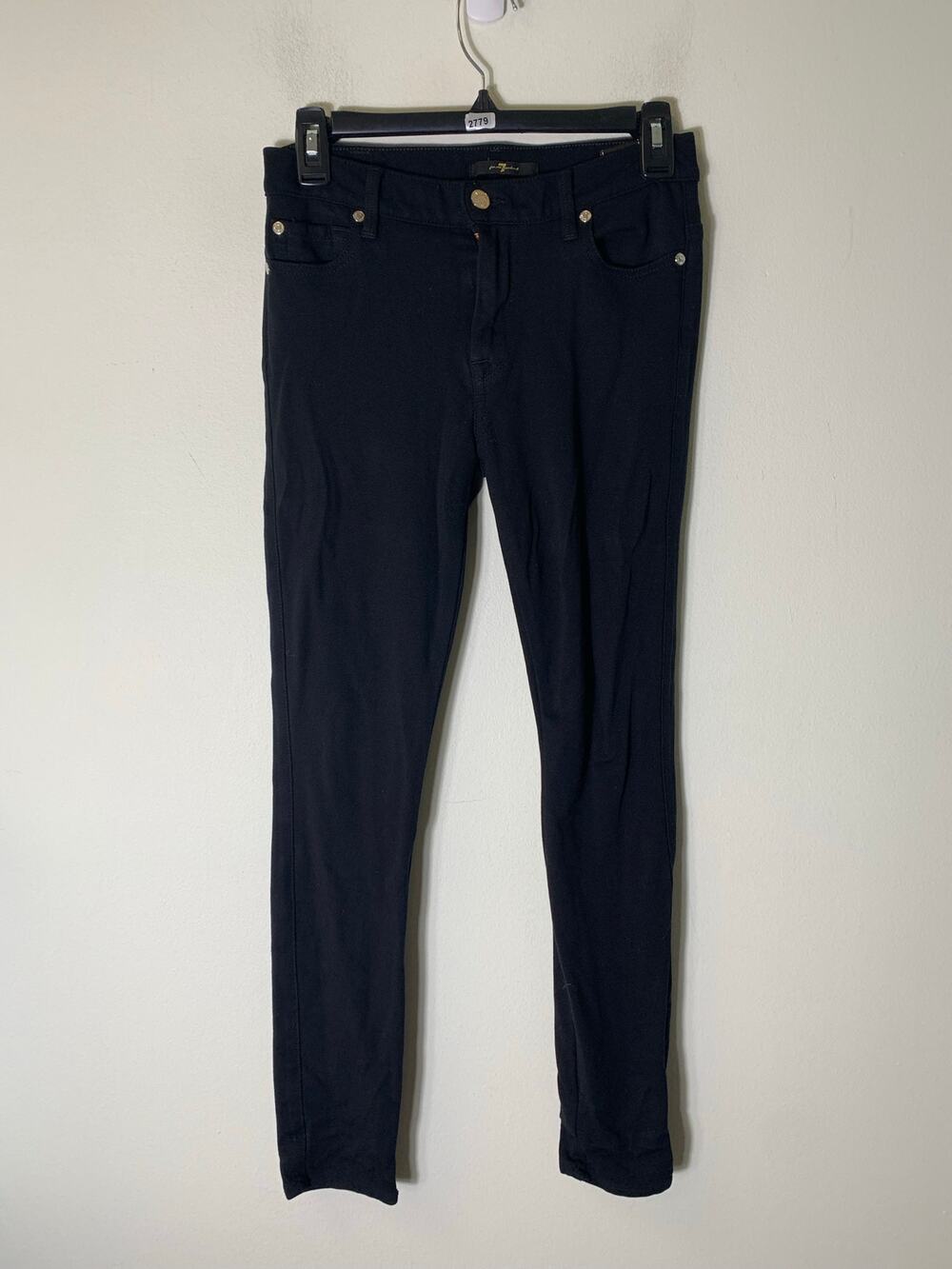 7 for All Mankind Black Jeans Style Pants. Low Rise and Skinny Sz 26